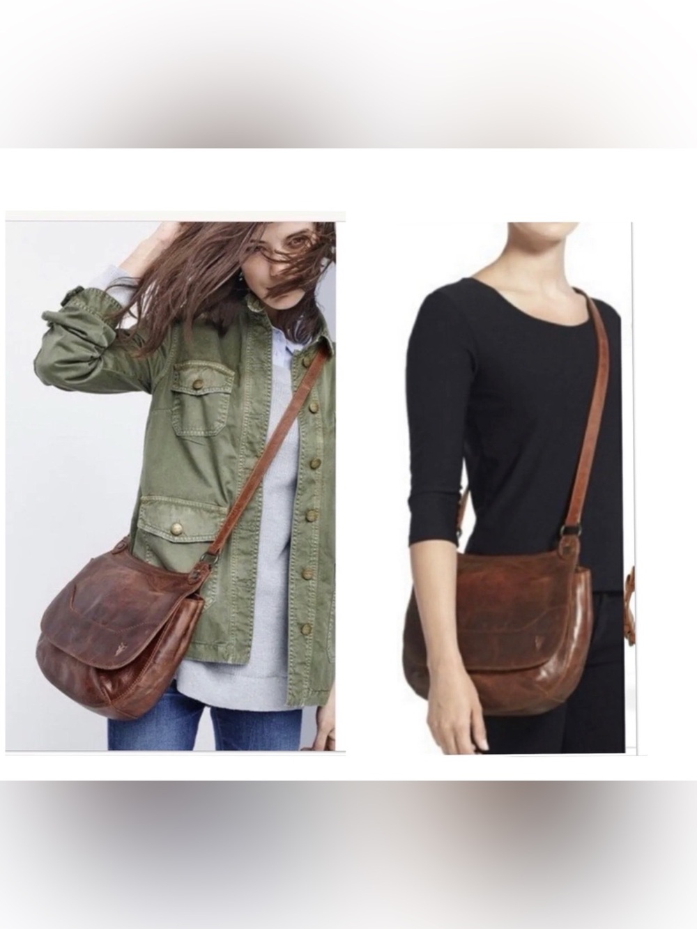 Frye Melissa Leather Saddle Bag Crossbody Shoulder Bag Cognac Brown Retail $378 - Picture 15 of 15